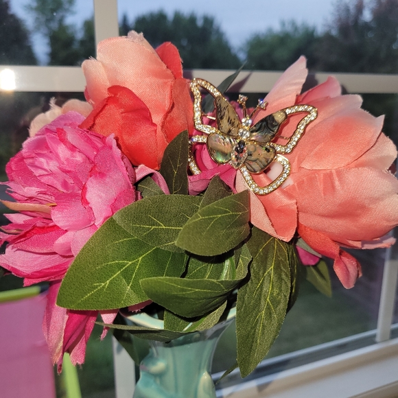 Butterfly Brooch NIB ~ Charter Club ~ Abalone & Rhinestone ~ Boho Chic! - Picture 10 of 16